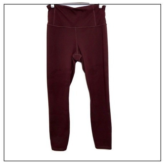 Athleta Leggings Women S Burgundy Athleisure Studio Sculpt Performance Yoga